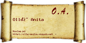 Ollé Anita névjegykártya