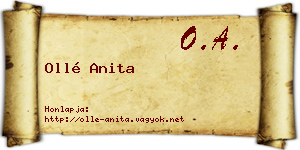 Ollé Anita névjegykártya